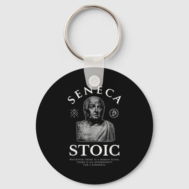 Seneca Quote “opportunity For A Kindness” Stoicism Keychain (Front)