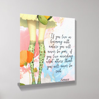Seneca Quote Whimsical Modern Collage Canvas Photo Tile
