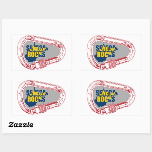 Seneca Rocks Climbing Carabiner Rectangular Sticker | Zazzle