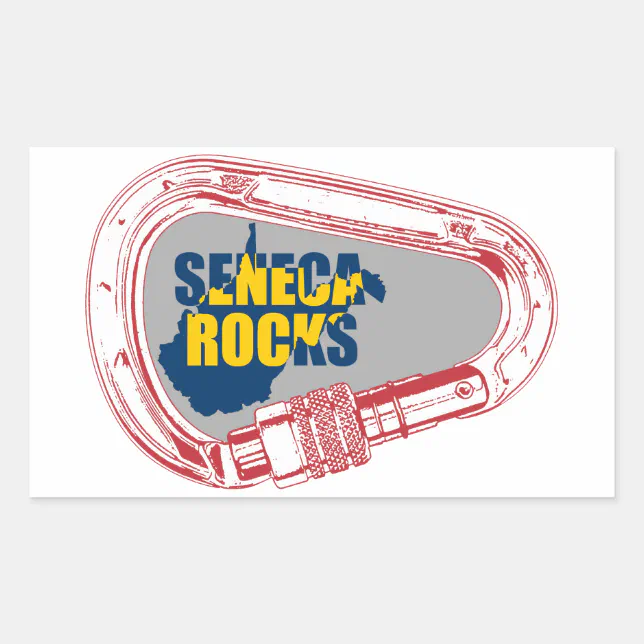 Seneca Rocks Climbing Carabiner Rectangular Sticker | Zazzle