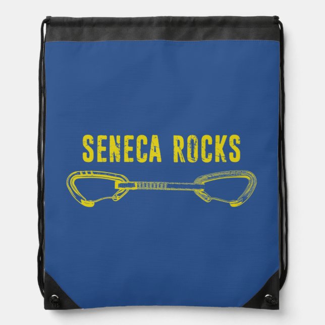 Seneca Rocks Climbing Quickdraw Drawstring Bag (Front)