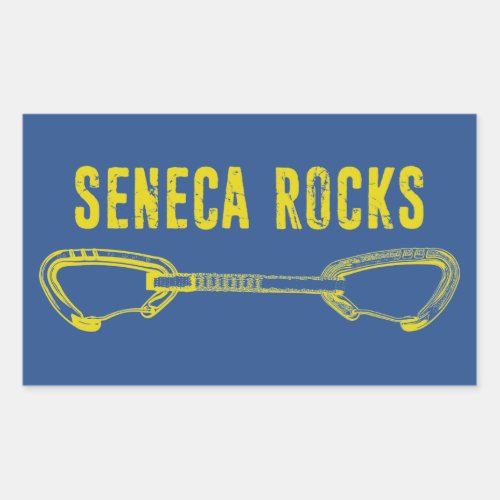 Seneca Rocks Climbing Quickdraw Rectangular Sticker