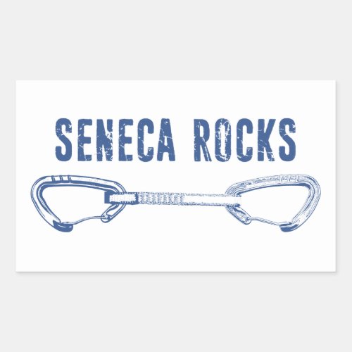 Seneca Rocks Climbing Quickdraw Rectangular Sticker