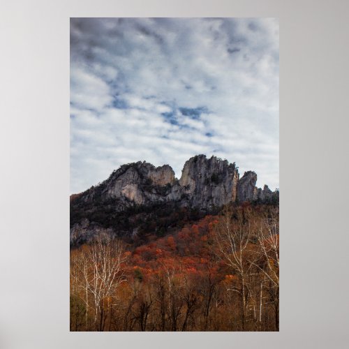 Seneca Rocks in Fall West Virginia Poster
