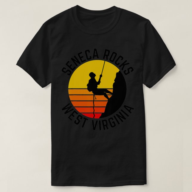 Seneca Rocks West Virginia Rock Climbing Mountain  T-Shirt (Design Front)