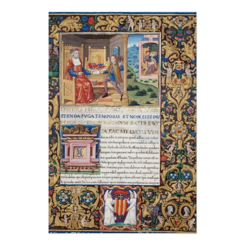 Seneca the Younger Illuminated Medieval Manuscript Poster