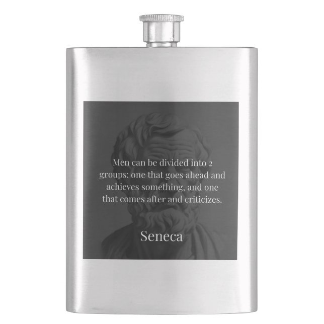 Seneca's Division: The Doers and the Critics Flask (Front)
