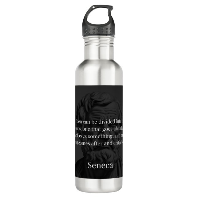 Seneca's Division: The Doers and the Critics Stainless Steel Water Bottle (Front)