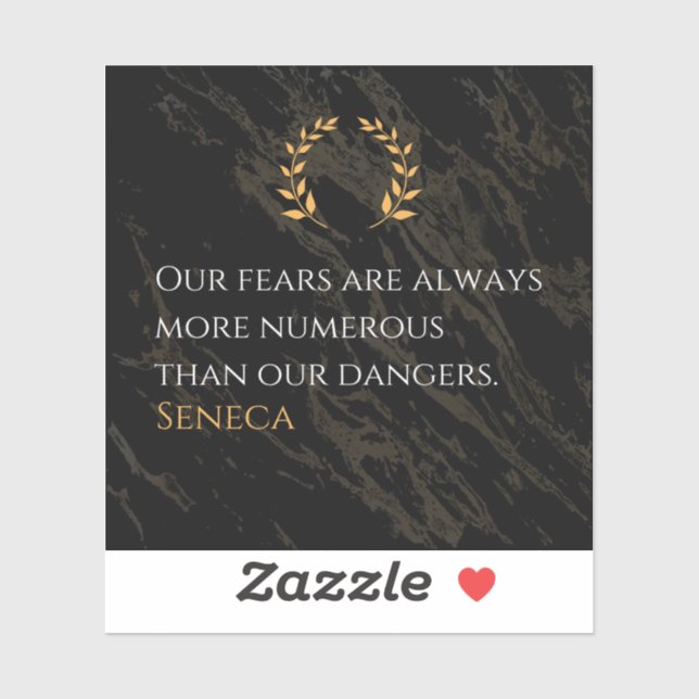 Seneca's Insight: Fears Compared to Real Dangers Sticker (Sheet)