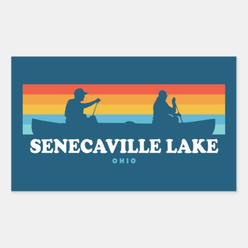 Senecaville Lake Ohio Canoe Rectangular Sticker