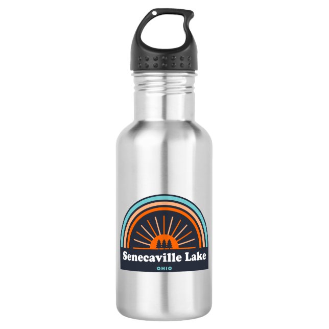 Senecaville Lake Ohio Rainbow Stainless Steel Water Bottle (Front)