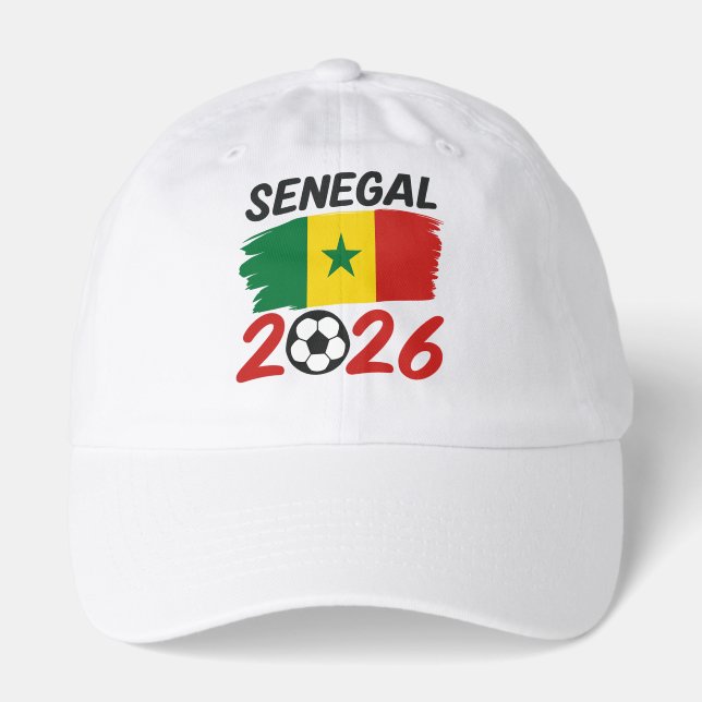 Senegal 2026 Soccer Fan Design with Star Football Hat (Front)