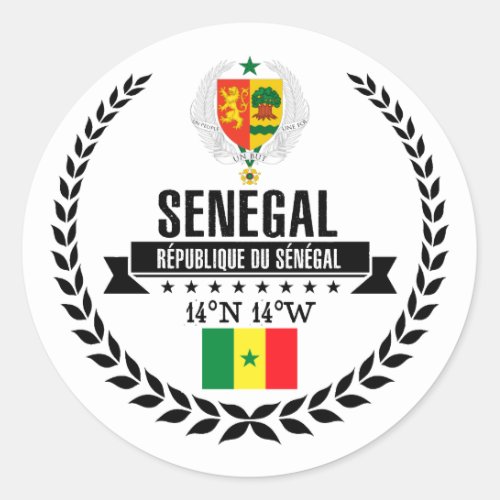 Senegal Classic Round Sticker