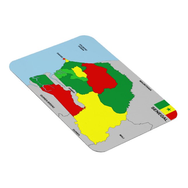 senegal country map flag magnet (Right Side)