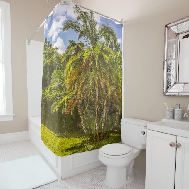 Senegal Date Palm Shower Curtain (In Situ)
