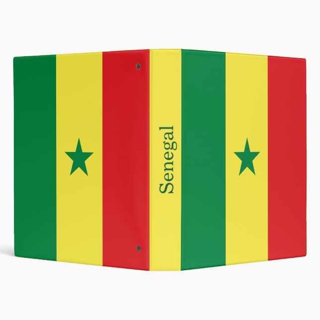 Senegal Flag 3 Ring Binder (Background)