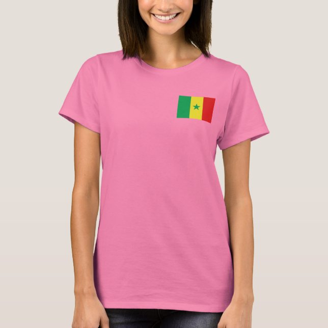 Senegal Flag and Map dk T-Shirt (Front)