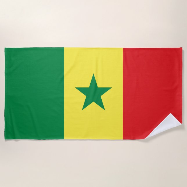 Senegal Flag Beach Towel (Front)