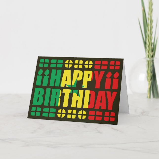 Senegal Flag Birthday Card (Front)