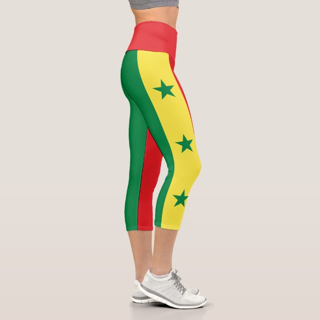 Senegal Flag Capri Leggings (Right)