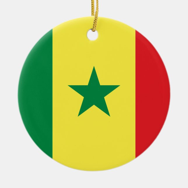 Senegal Flag Ceramic Ornament (Front)