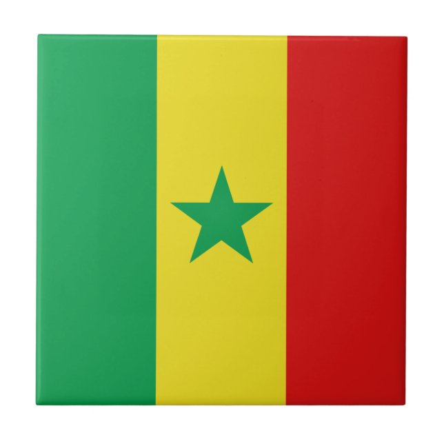 Senegal Flag Ceramic Tile (Front)