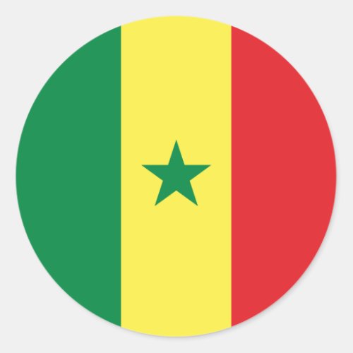 Senegal Flag Classic Round Sticker
