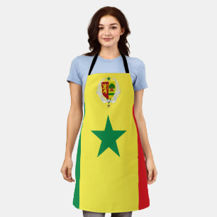 Senegal flag-coat arms apron
