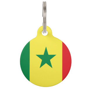 Senegal flag-coat of arms pet ID tag