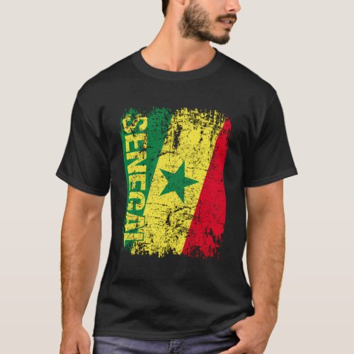 Senegal Flag Distressed Senegal T_Shirt