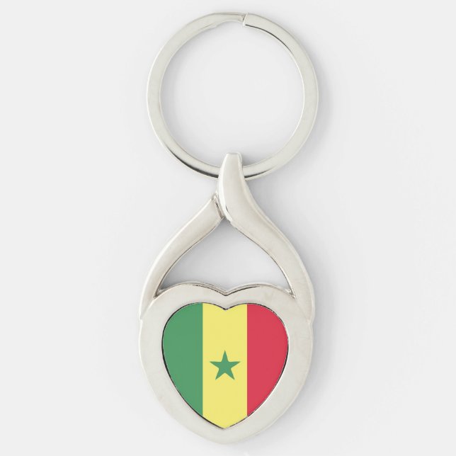 Senegal Flag Emblem Keychain (Front)