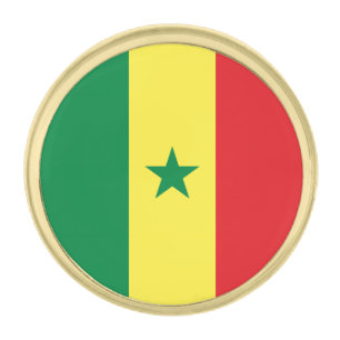 Senegal Flag Gold Finish Lapel Pin