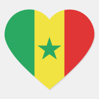 Senegal Flag Heart Sticker