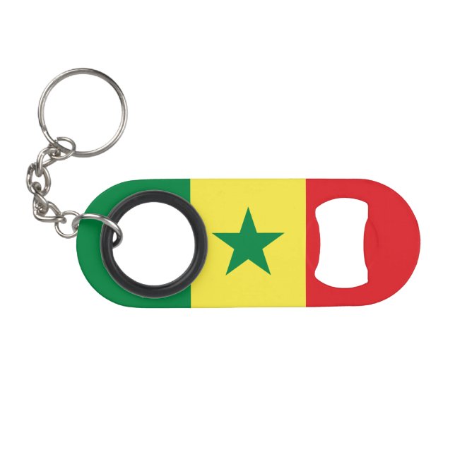 Senegal Flag Keychain Bottle Opener (Front (Horizontal))