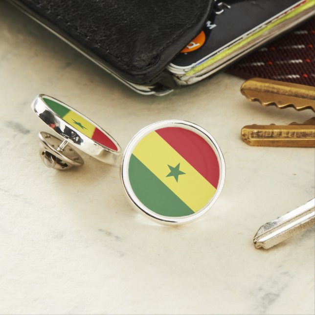 Senegal flag lapel pin (In Situ)