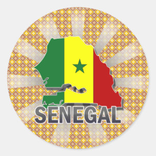 Senegal Flag Map 2.0 Classic Round Sticker