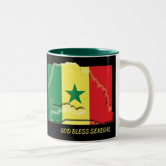 SENEGAL FLAG MAP Scripture Customized BLACK Two-Tone Coffee Mug (Right)