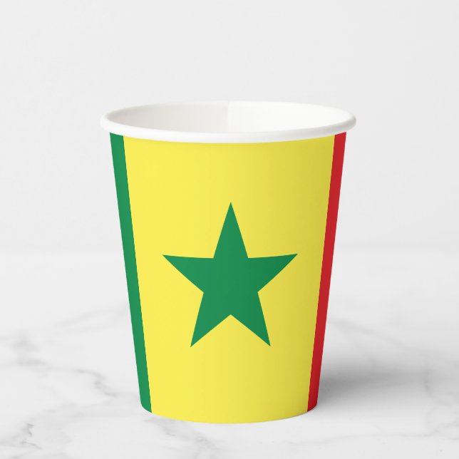 Senegal Flag Paper Cups (Left)