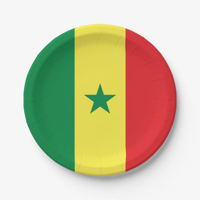 Senegal Flag Paper Plates (Front)