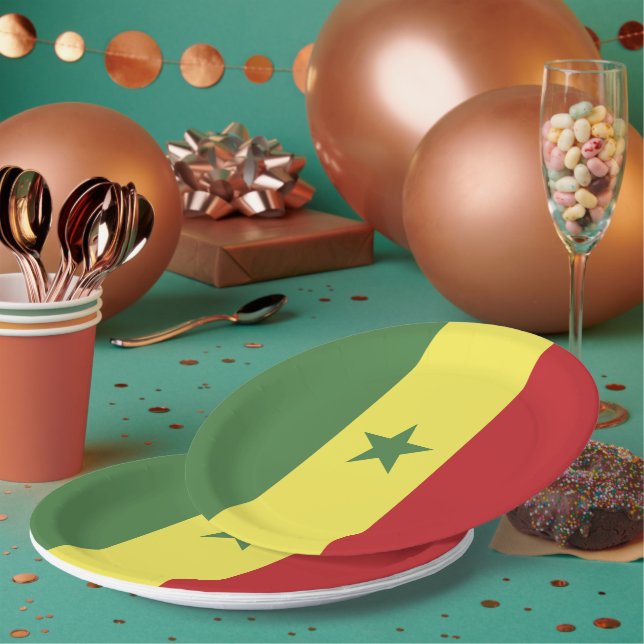Senegal flag paper plates (Multi)