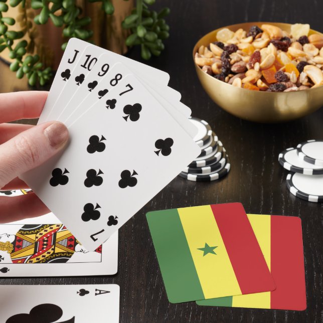 Senegal flag poker cards (In Situ)