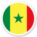 Senegal Flag Round Sticker
