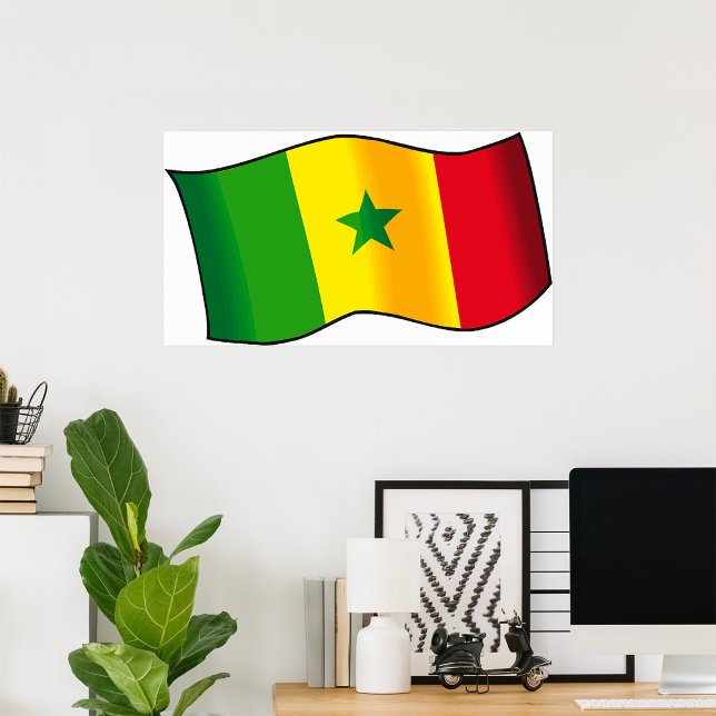 Senegal Flag Senegalese Pride Green Yellow Red Poster (Creator Uploaded)