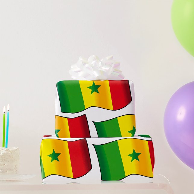 Senegal Flag Senegalese Pride Green Yellow Red Wrapping Paper (Creator Uploaded)