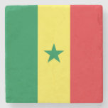 Senegal Flag Stone Coaster