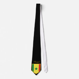 Senegal Flag Tie Custom Name