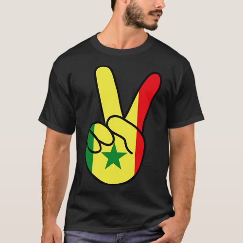 Senegal Flag V Sign T_Shirt
