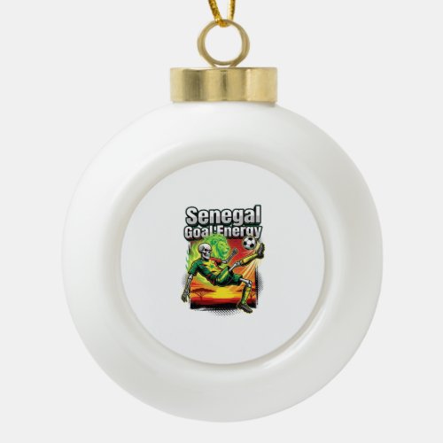 Senegal Goal Energy Skeleton Striker Nations Creat Ceramic Ball Christmas Ornament