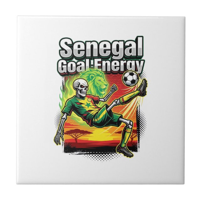 Senegal Goal Energy Skeleton Striker Nations Creat Ceramic Tile (Front)