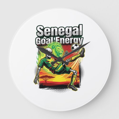 Senegal Goal Energy Skeleton Striker Nations Creat Large Clock